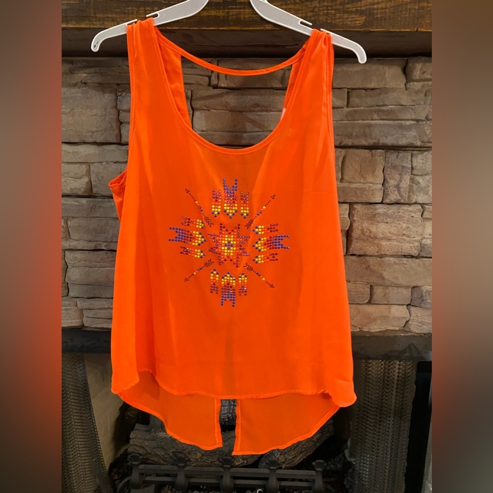 UMGEE bright orange beaded‎ top